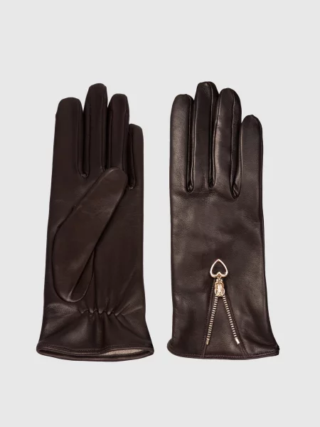 Шкіряні рукавички з Sermoneta Gloves коричневі
