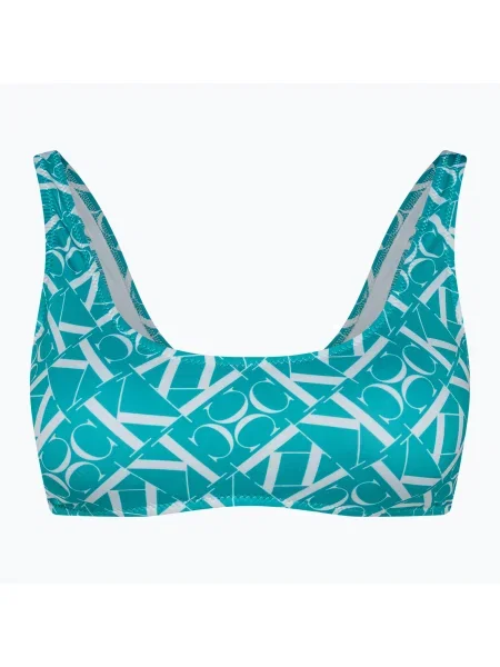 Olcsóbban. Bikini felső Calvin Klein Bralette-RP Print monogram blue. Méret: S kék