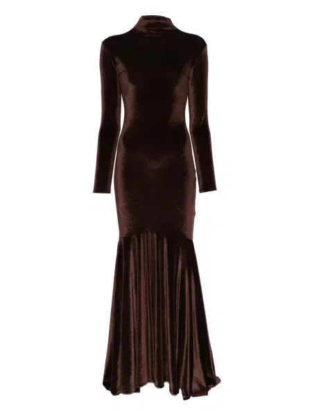 Rochie Atu Body Couture de catifea de costum maro