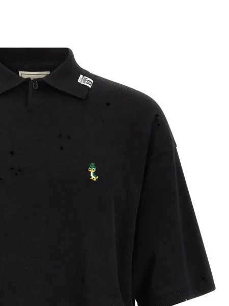 Polo Maison Mihara Yasuhiro με κέντημα μαύρο