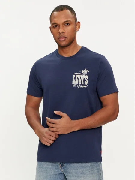 Тениска Levi's с принт тъмносиньо