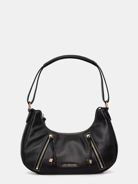 Love Moschino Torbica polumjesec za žene kožna crna