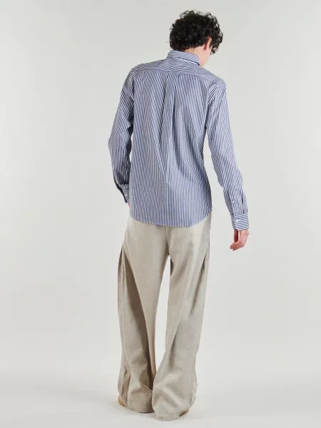 Pruhované klasické poplínové pruhované košile Gant modré