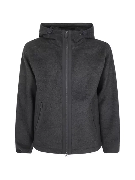 Fleece μπουφάν Aspesi με κουκούλα γκρι