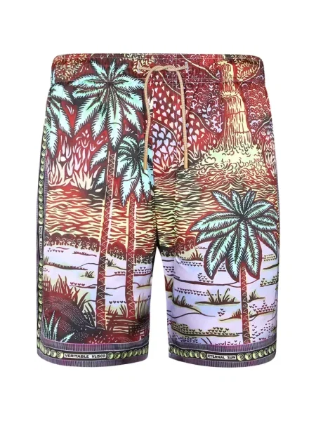 Slip de baie Vlisco Dialogues cu imagine roșu
