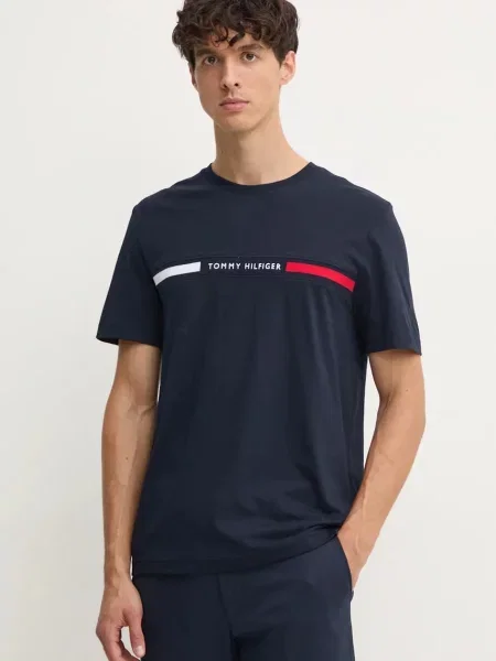 TOMMY HILFIGER Tričko námornícka modrá / červená biela