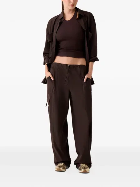 Lung tricou Guess cu mâneci lungi maro