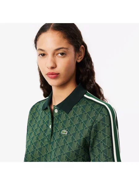 Lacoste Koszulka Polo Z Monogramem Slim Fit Ciemnozielona zielony