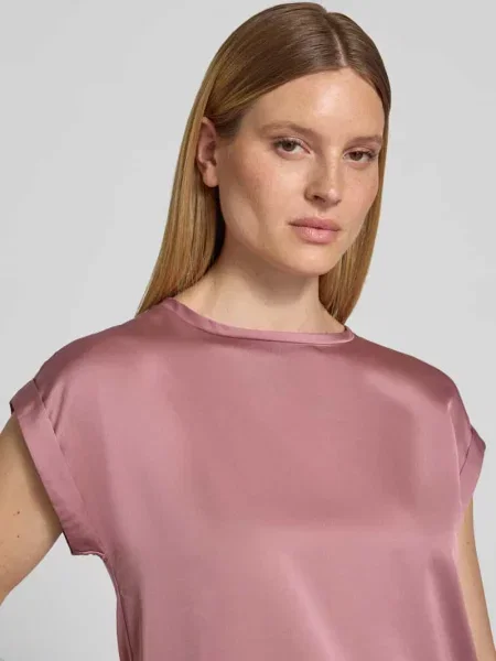 T-shirt z satyny z okrągłym dekoltem model ELLETTE' Vila