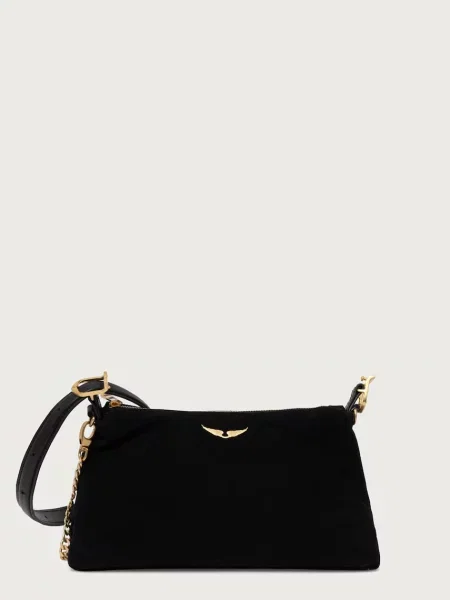 Torebka crossbody Zadig & Voltaire zamszowa czarna