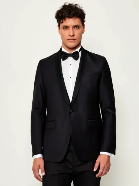 Karl Lagerfeld Gyapjú zakó fekete