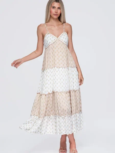Rochie maxi Ombre alb