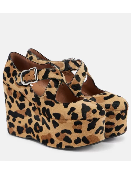 Pantofi cu toc Alaïa cu imagine cu model leopard maro