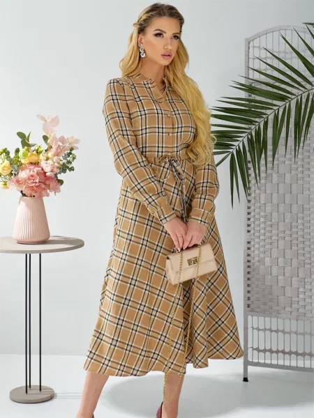 Платье миди Ladylike бежевое
