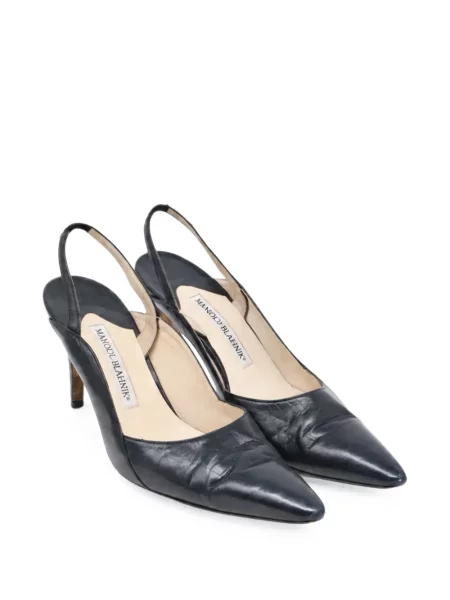 Pantofi cu toc Manolo Blahnik slingback negru