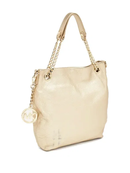 Geantă cu mânere cu lanț Michael Michael Kors cu imagine bej