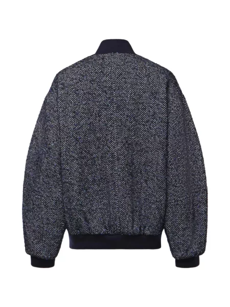 Geacă bomber Genny cu model herringbone albastru