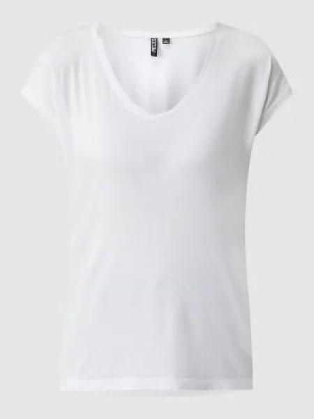 T-shirt z dodatkiem streczu model ‘Billo’ biała