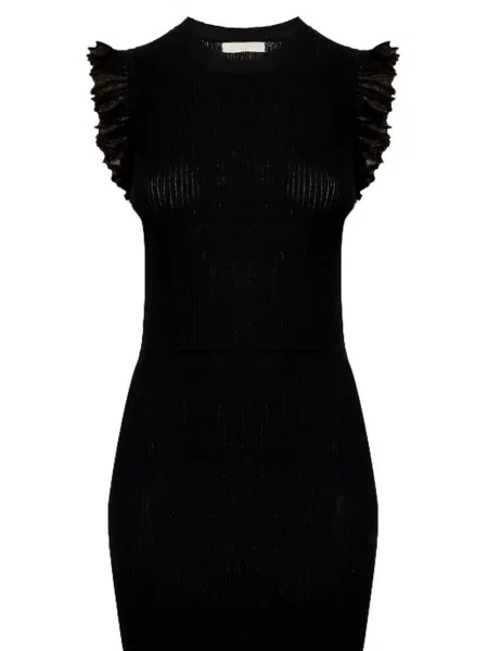 Odgovarati midi haljina Ulla Johnson s volanima iznad koljena crna