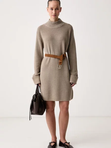 Calvin Klein Jeans pletena obleka bež