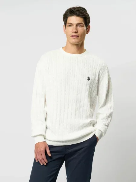 U.S. POLO ASSN. Pulover UMMads negru alb