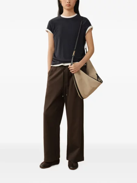 Pantaloni Less cu cordon maro
