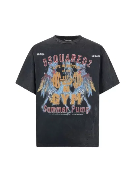 Sport Mężczyzna L Koszulka z grafiką Dsquared2 szary