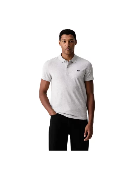 Lacoste polo z bawełną szara