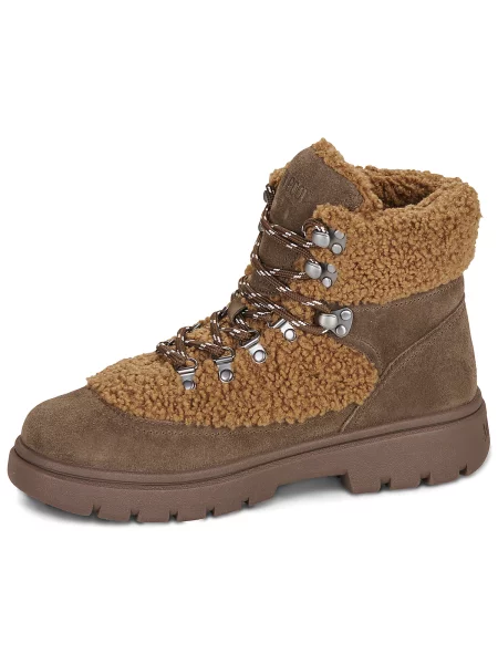 Botine Moon Boot din fleece maro
