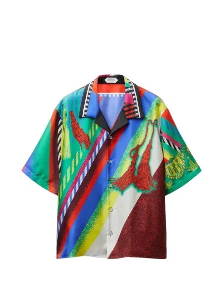 Cămașă Versace de mătase verde