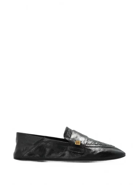 Pantofi loafer Balmain din piele cu autograf negru