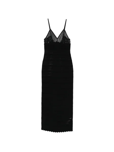 Rochie Genny cu paiete cu decolteu în V de costum negru