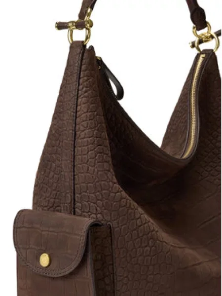 LAUREN RALPH LAUREN Ročna torba Temno rjava