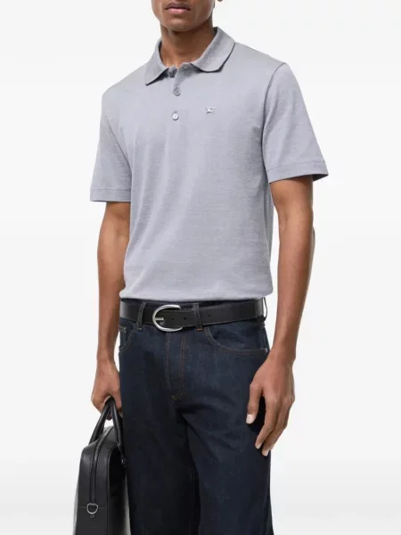 Tricou polo Burberry gri