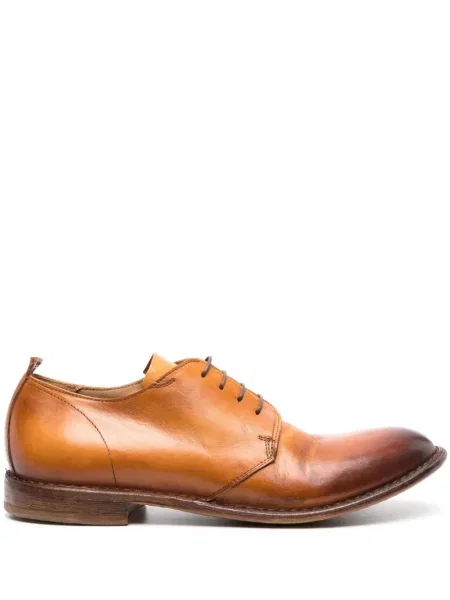 Pantofi derby Moma cu șireturi din piele maro