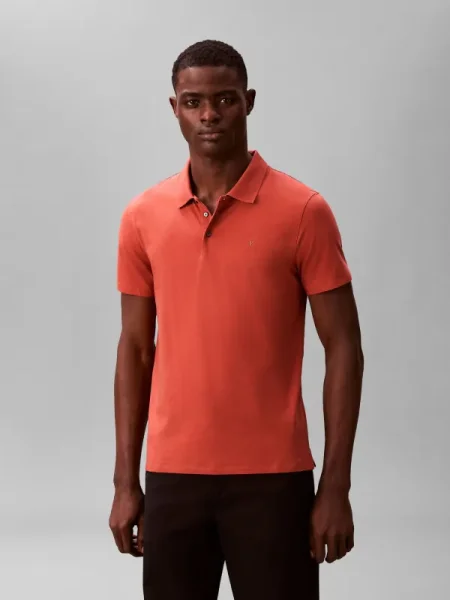 Calvin Klein póló férfi pamuttal narancsszínű