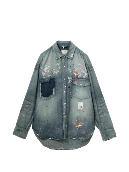 Grafic hanorac cu glugă Maison Mihara Yasuhiro cu imagine gri