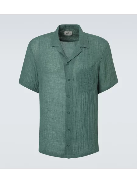 Lanena srajca Le Kasha zelena