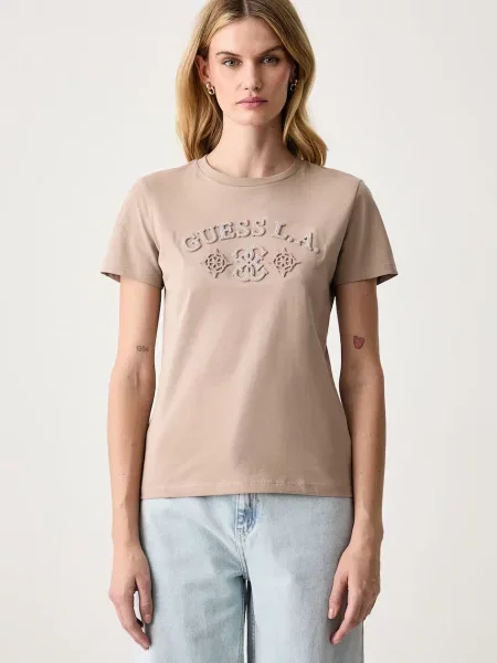Guess t-shirt γυναικείο ELSA μπεζ
