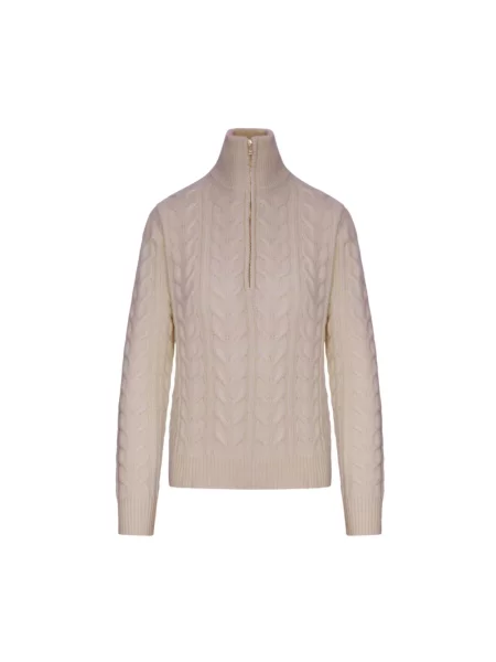 Sweter z golfem Max Mara beżowy