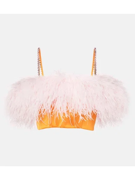 Satynowy top Self-portrait o krotszym kroju