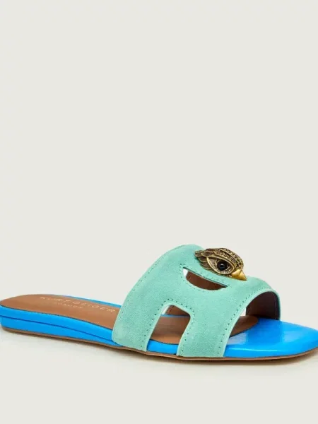 Kurt Geiger Șlapi EAGLE | piele întoarsă verde