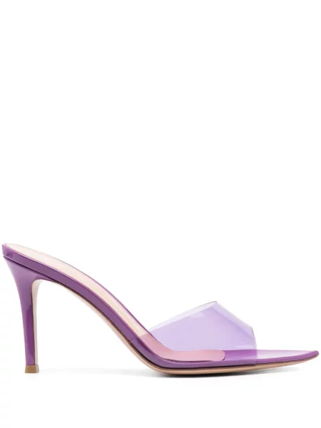 Papuci tip mules Gianvito Rossi transparente violet