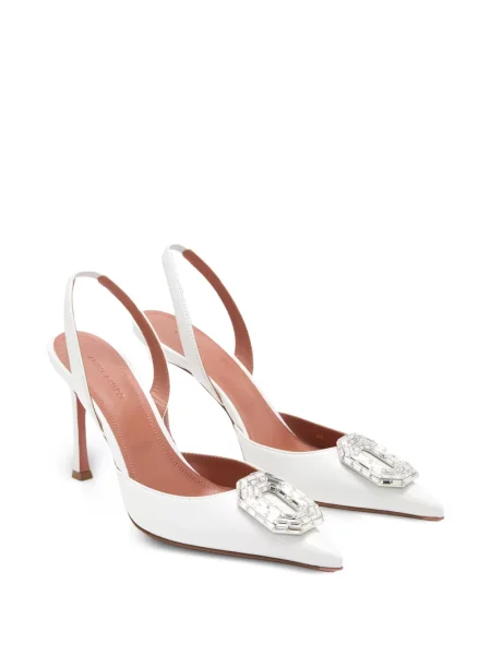 Pantofi cu toc Amina Muaddi slingback alb