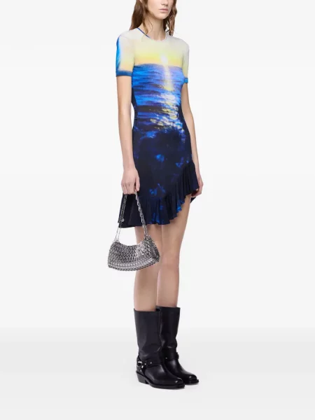 Rochie mini Rabanne cu imagine albastru