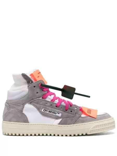 Sneakerși Off-white cu șireturi din dantelă