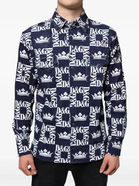 Cămașă de blugi Dolce & Gabbana cu imagine albastru