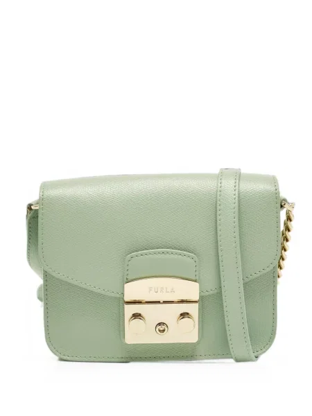 Geanta crossbody Furla din piele verde
