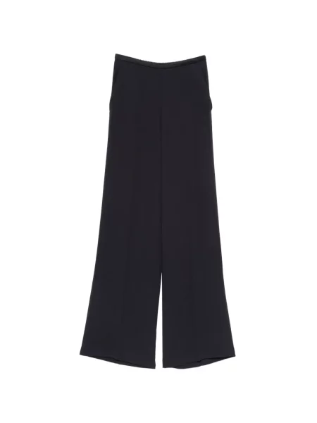 Pantaloni Forte_forte cu talie înaltă din satin albastru