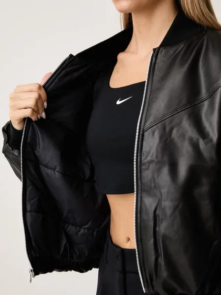 Nike Sportswear bomber dzseki női műbőrből Therma-FIT fekete
